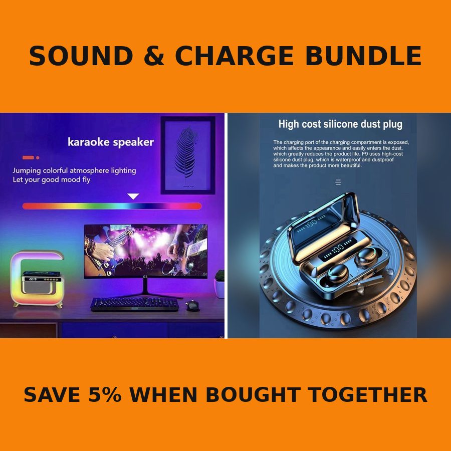 Sound & Charge Bundle - Mini G3 Speaker Charger + Power Bank Earbuds