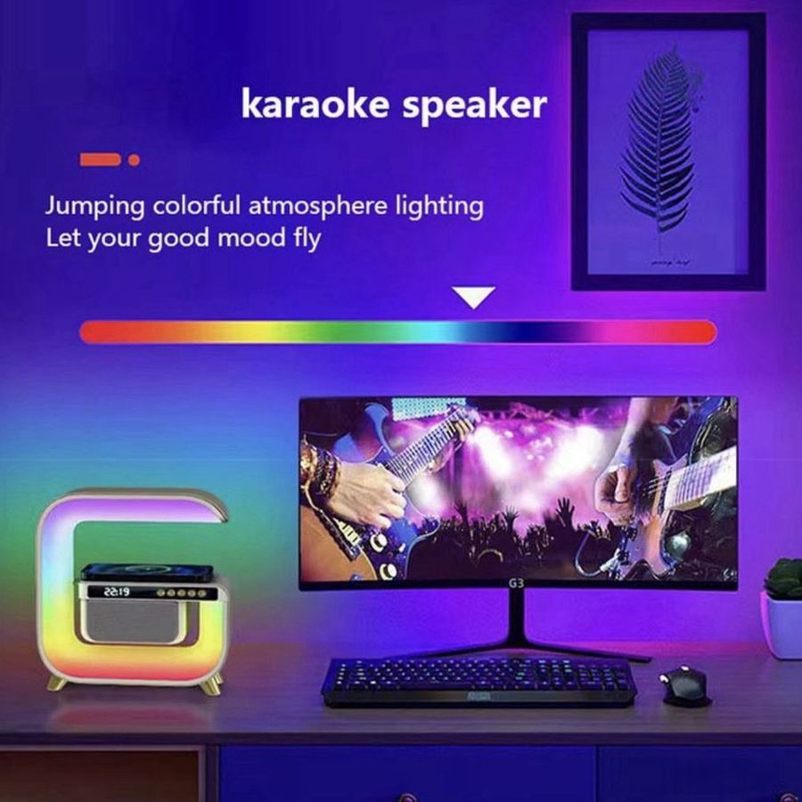 Mini G3 LED Speaker Alarm Clock - 15W Wireless Charger