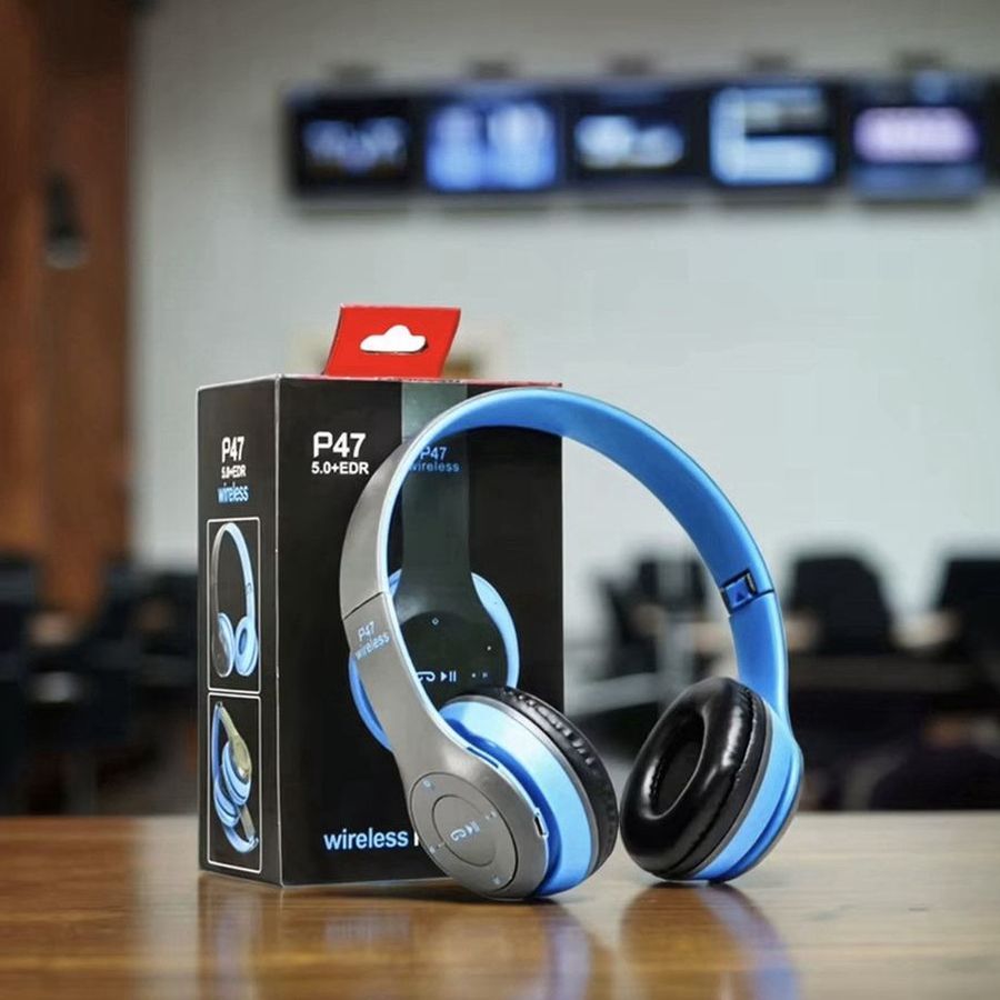P47 Wireless Bluetooth Headphones - Foldable, Built-in Mic & TF Card