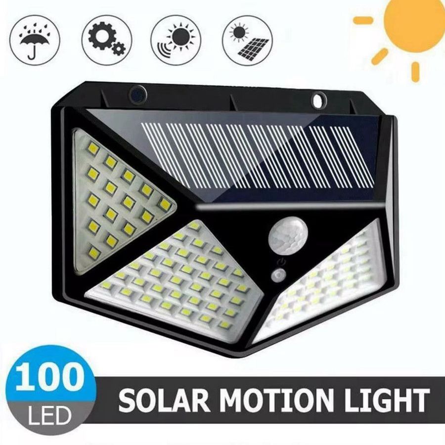 Solar Motion Sensor LED Wall Light - Outdoor Waterproof, 3 Modes